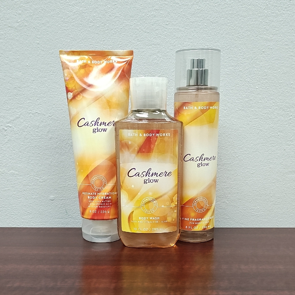 Bath & Body Works CASHMERE GLOW 3 Piece Bundle Set